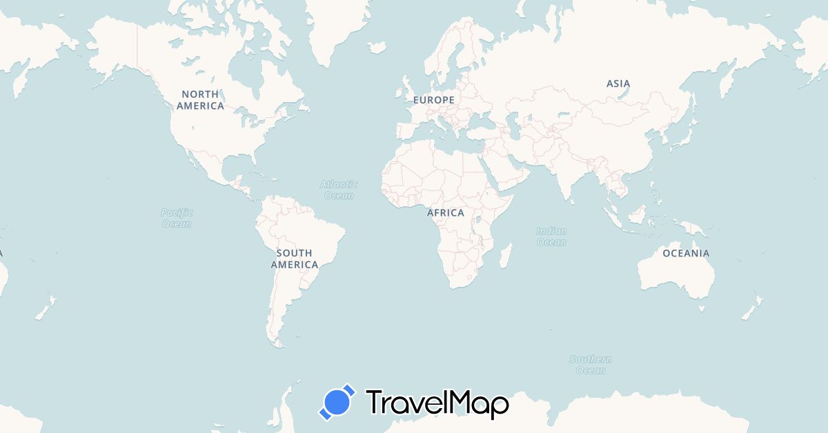 TravelMap itinerary: plane, hiking in France, Italy, Vatican City (Europe)